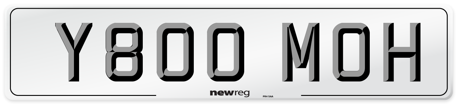 Y800 MOH Number Plate from New Reg
